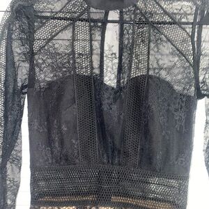 Self-Portrait Black Lace Detail dress
